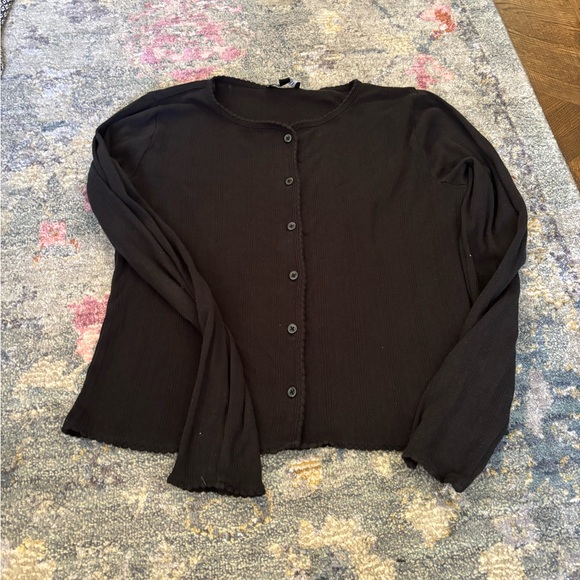 J crew pointelle crewneck knit cardigan - Picture 2 of 5